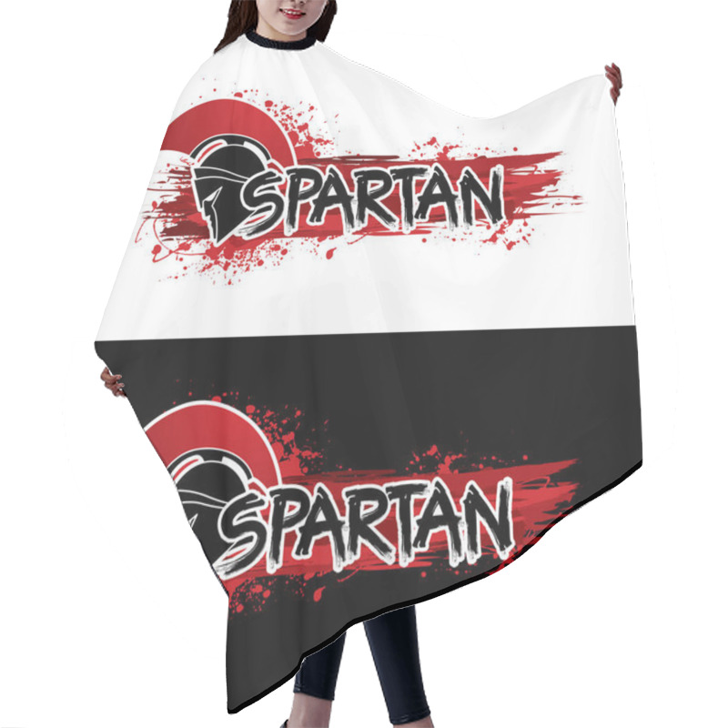 Personality  Spartan Text Designed With Helmet Hair Cutting Cape