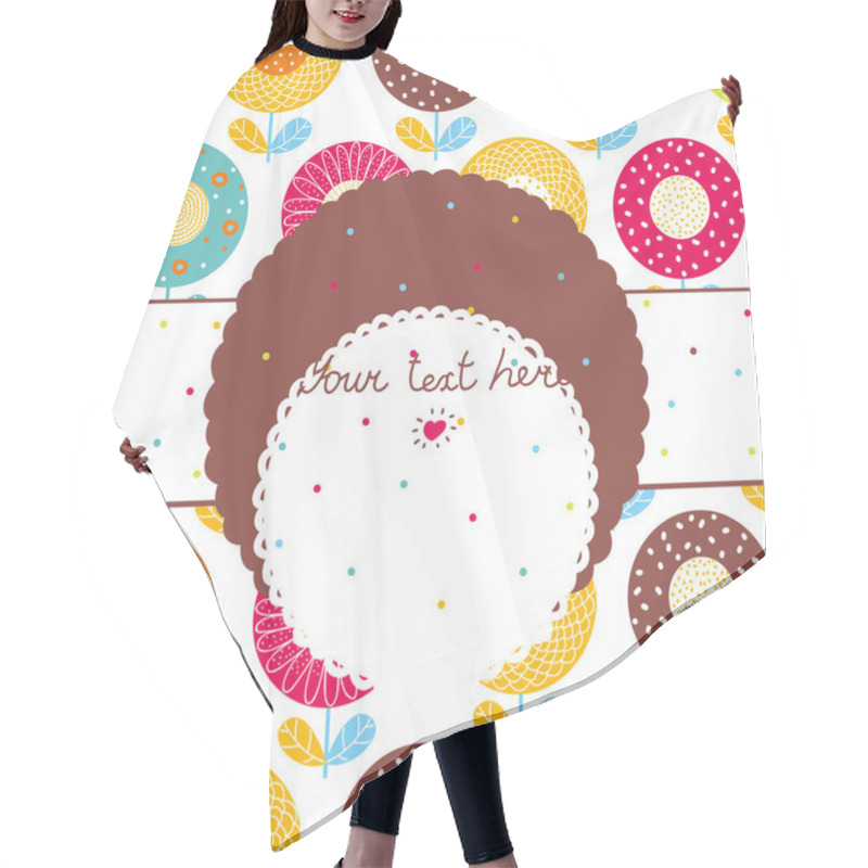 Personality  Floral Background, Spring Theme, Greeting Card. Hair Cutting Cape