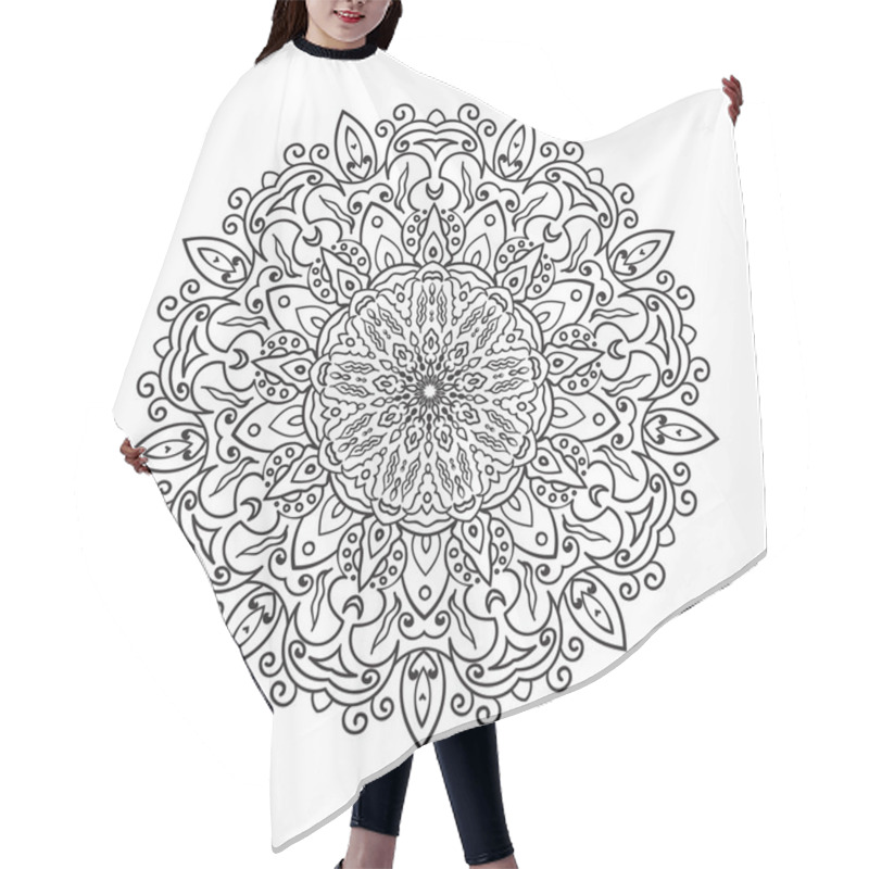 Personality  Hand Drawing Zentangle Mandala Element Hair Cutting Cape