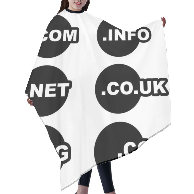 Personality  Web Domains Icons Set Hair Cutting Cape