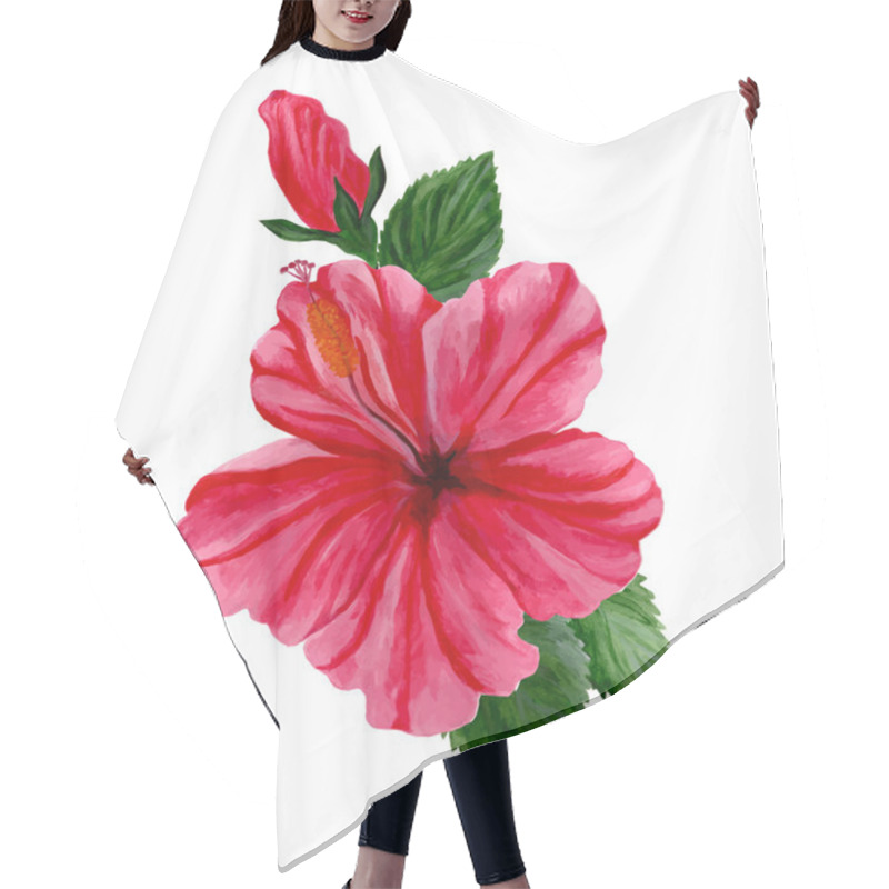 Personality  Tropical Hibiscus  Flower . Hair Cutting Cape