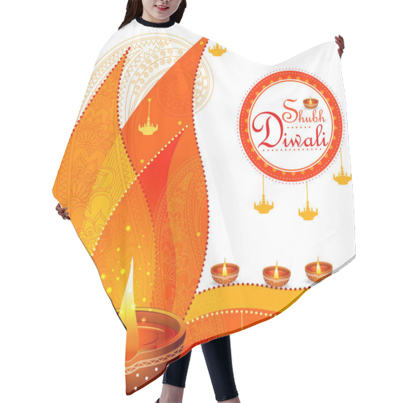 Personality  Decorated Diya For Happy Diwali Festival Holiday Celebration Of India Greeting Background Hair Cutting Cape