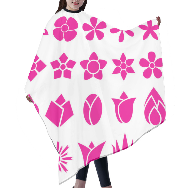 Personality  Set Of Vector Flowers Icon Hair Cutting Cape