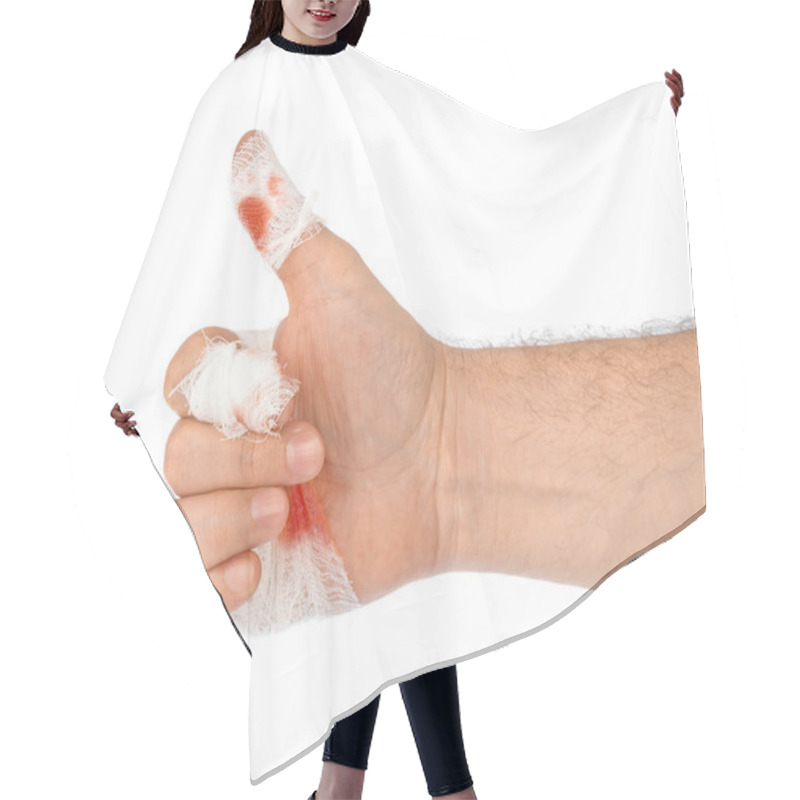 Personality  Hand Thumb With Blood And Bandage Hair Cutting Cape