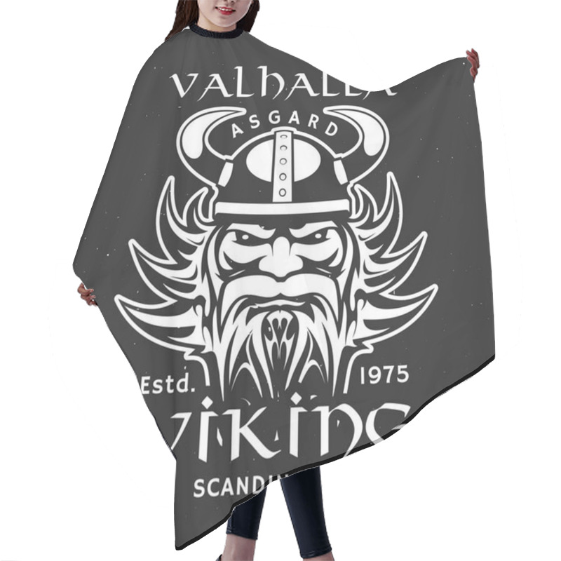 Personality  Viking Head In Horned Helmet, Valhalla Asgard Hair Cutting Cape