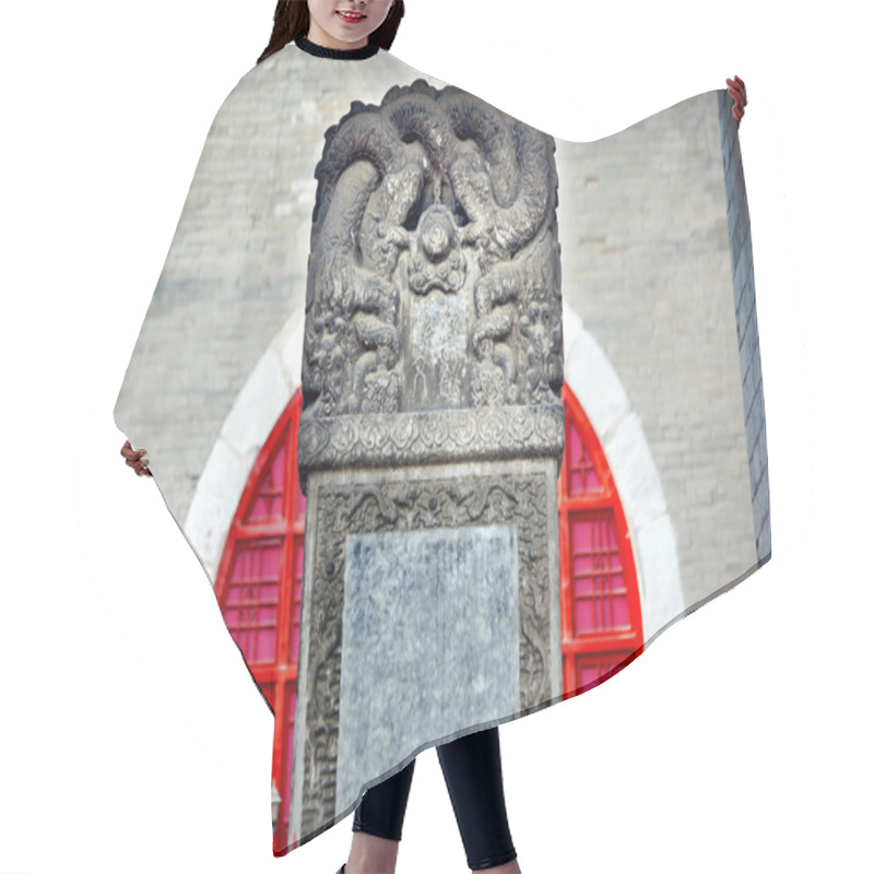 Personality  Ancient Stone Dragon Imperial Stele Bell Tower Beijing China Hair Cutting Cape