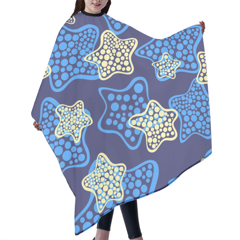 Personality  Seamless Pattern With Sea Stars Hair Cutting Cape