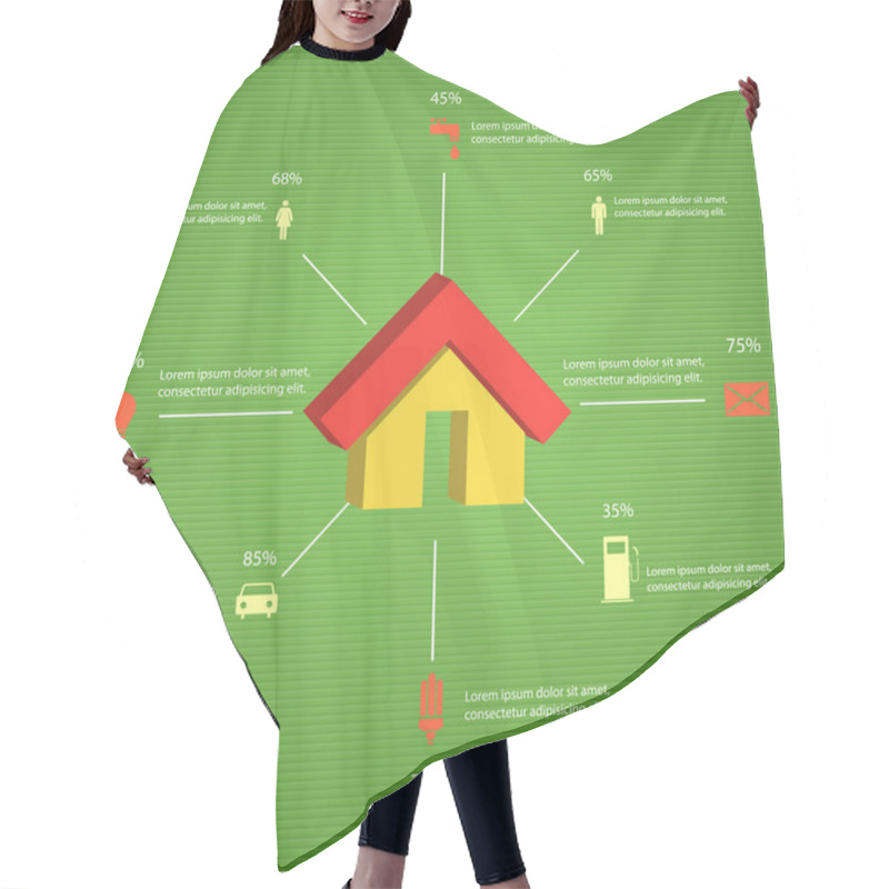 Personality  House Icon And Ecology And Environment Objects Hair Cutting Cape