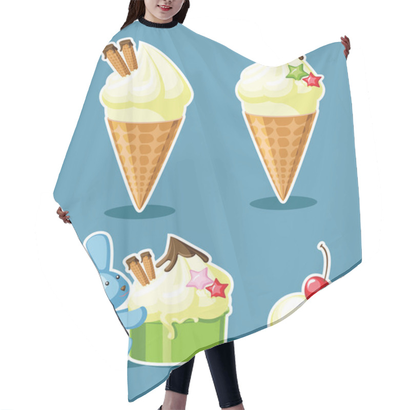 Personality  Ice-cream Hair Cutting Cape