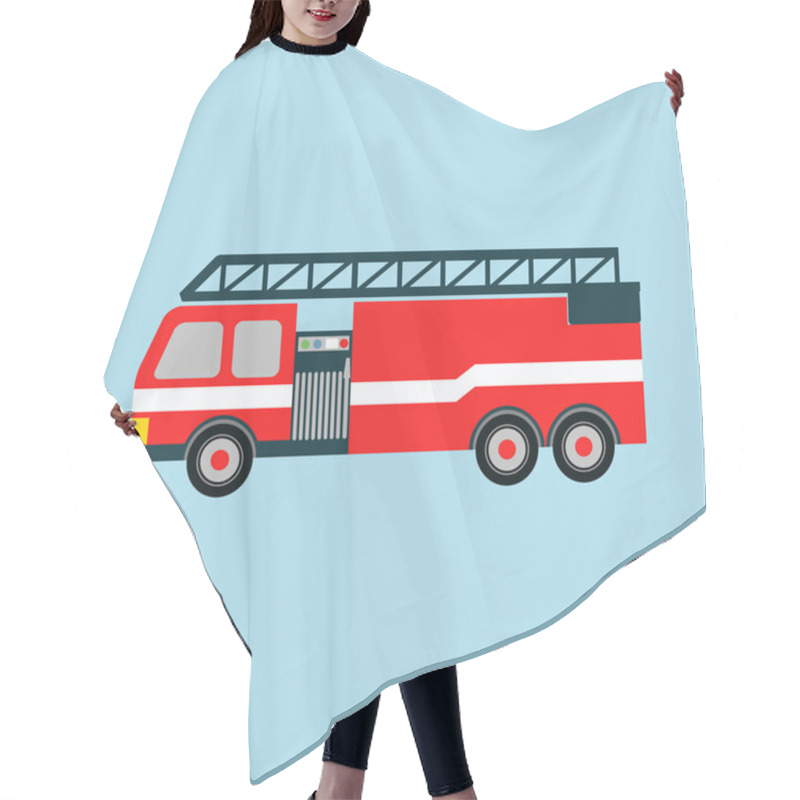 Personality  Vector Fire Truck Isolated Hair Cutting Cape