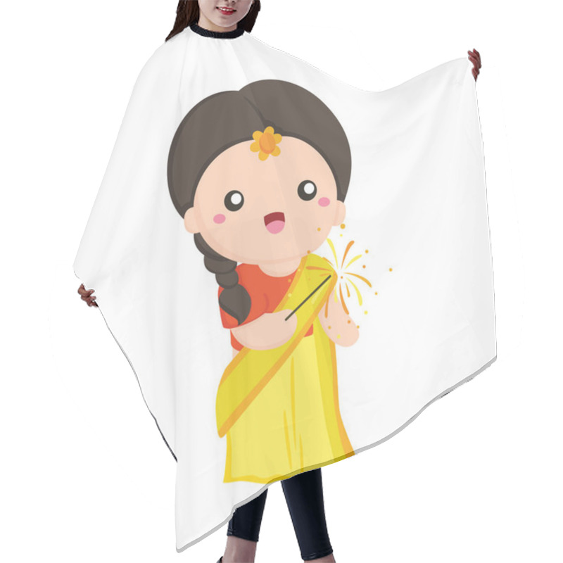 Personality  Diwali India Deepavali Traditional Costume Fashion Culture Kids Girl Couple Cartoon Illustration Vector Clipart Sticker Decoration Background Accessories Hair Cutting Cape