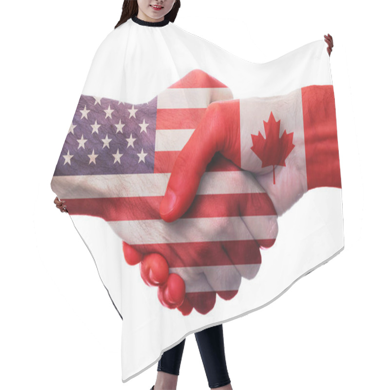 Personality  USA Canada Handshake Hair Cutting Cape