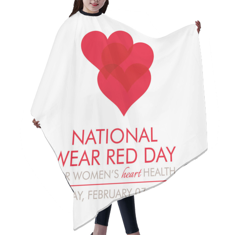 Personality  Vector Illustration On The Theme Of National Wear Red Day On February 7th. Hair Cutting Cape