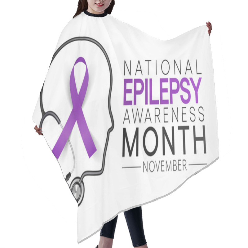 Personality  Epilepsy Awareness Month Is Observed Every Year In November, Is A Central Nervous System (neurological) Disorder In Which Brain Activity Becomes Abnormal. Vector Illustration Hair Cutting Cape