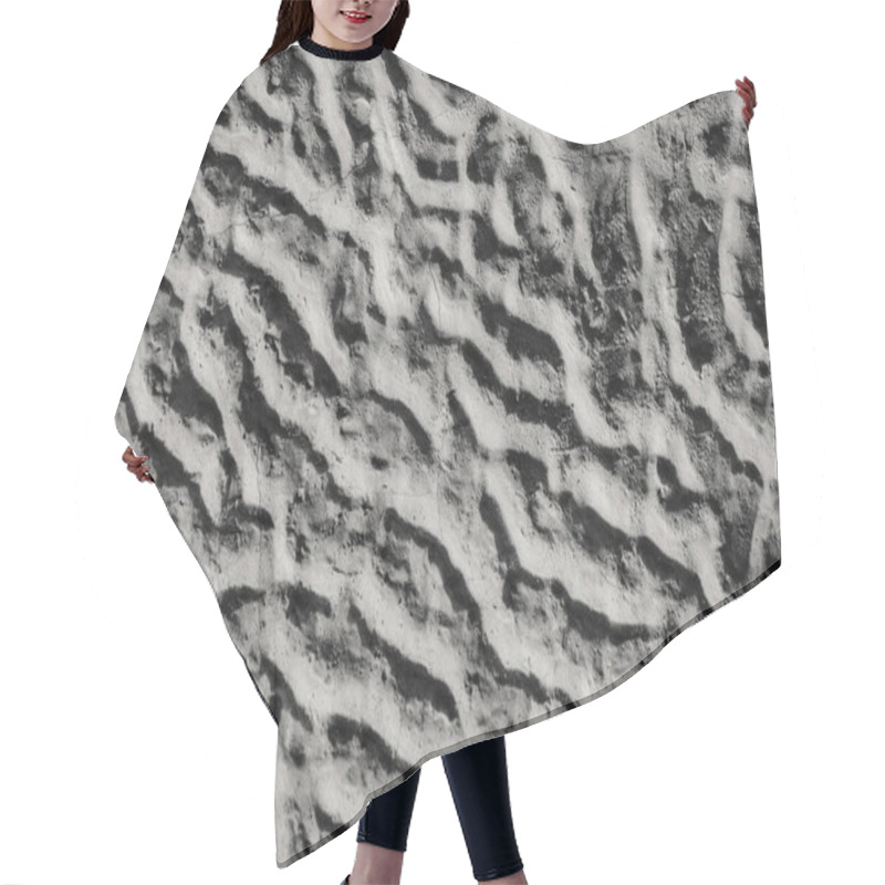 Personality  Top View Of Black Dry Rough Soil Background Hair Cutting Cape