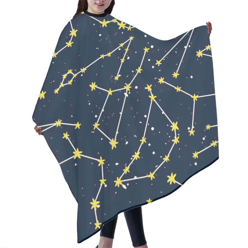 Personality  Constellation Seamless Pattern Hair Cutting Cape