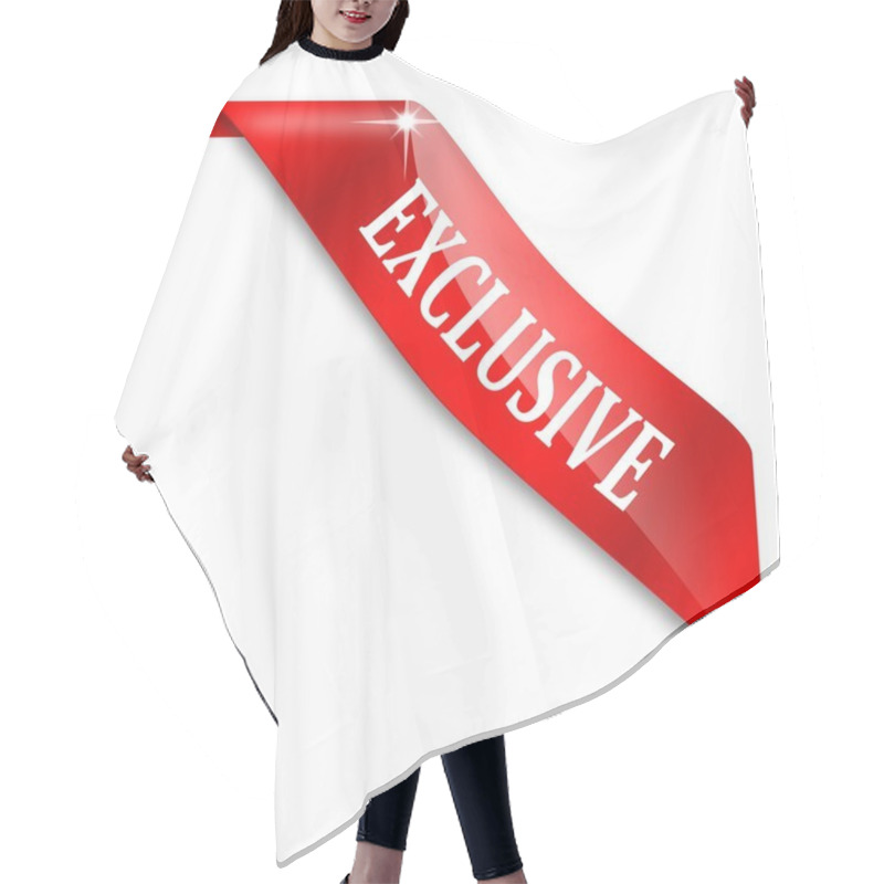 Personality  Red Narrow Corner With The Word Exclusive Hair Cutting Cape