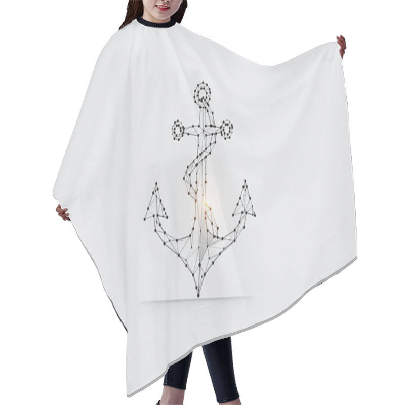 Personality  The Particles, Geometric Art, Line And Dot Of Anchor. Hair Cutting Cape