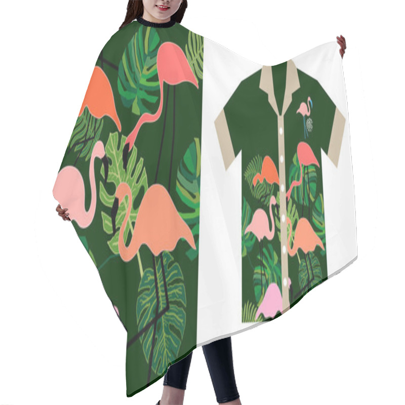 Personality  Tropical Forest. Hawaiian Shirt Design. Hair Cutting Cape