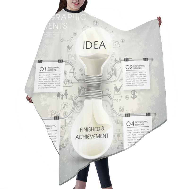 Personality  Vector Bulb Hourglass Infographic Elements Hair Cutting Cape