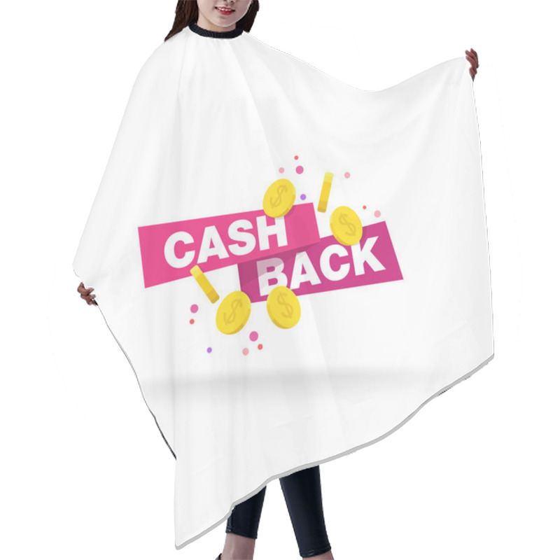 Personality  Isolated Sticker, Labels, Emblem Cash Back Hair Cutting Cape