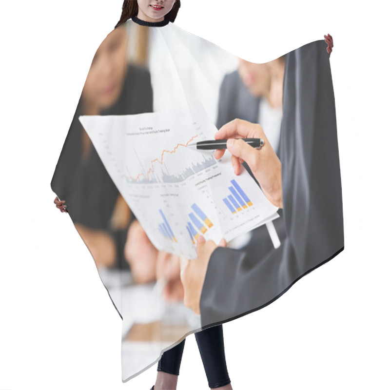 Personality  Examining Graphs With Other On Background Hair Cutting Cape