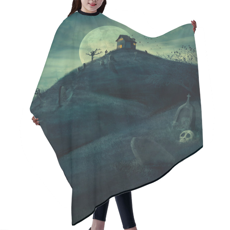 Personality  Halloween Graveyard Hair Cutting Cape