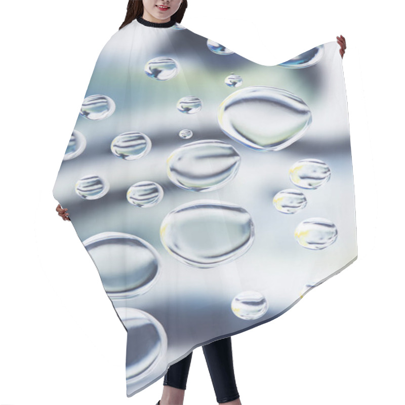 Personality  Close-up View Of Beautiful Transparent Water Drops On Light Blurred Background Hair Cutting Cape