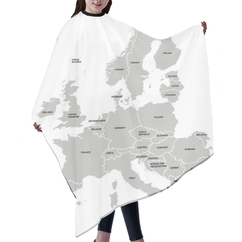 Personality  Europe Map Hair Cutting Cape