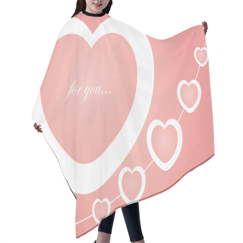 Personality  Heart Card Cover Front With Design White Paper Cut Art For Valentine's Day In Pink Pastel Background. Hair Cutting Cape