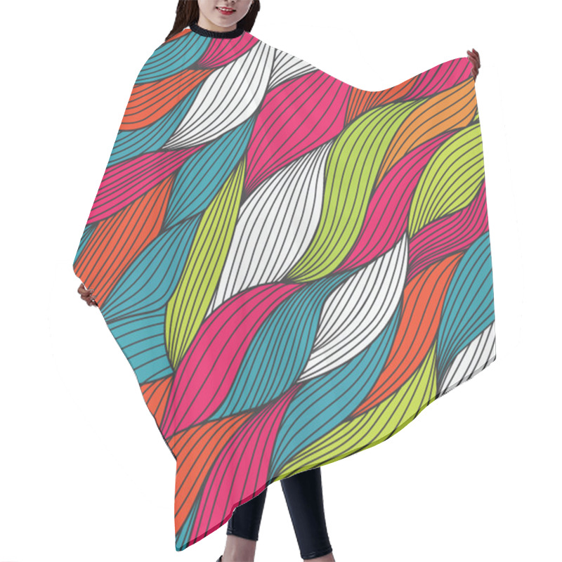 Personality  Vector Seamless Abstract Hand-drawn Striped Pattern Hair Cutting Cape