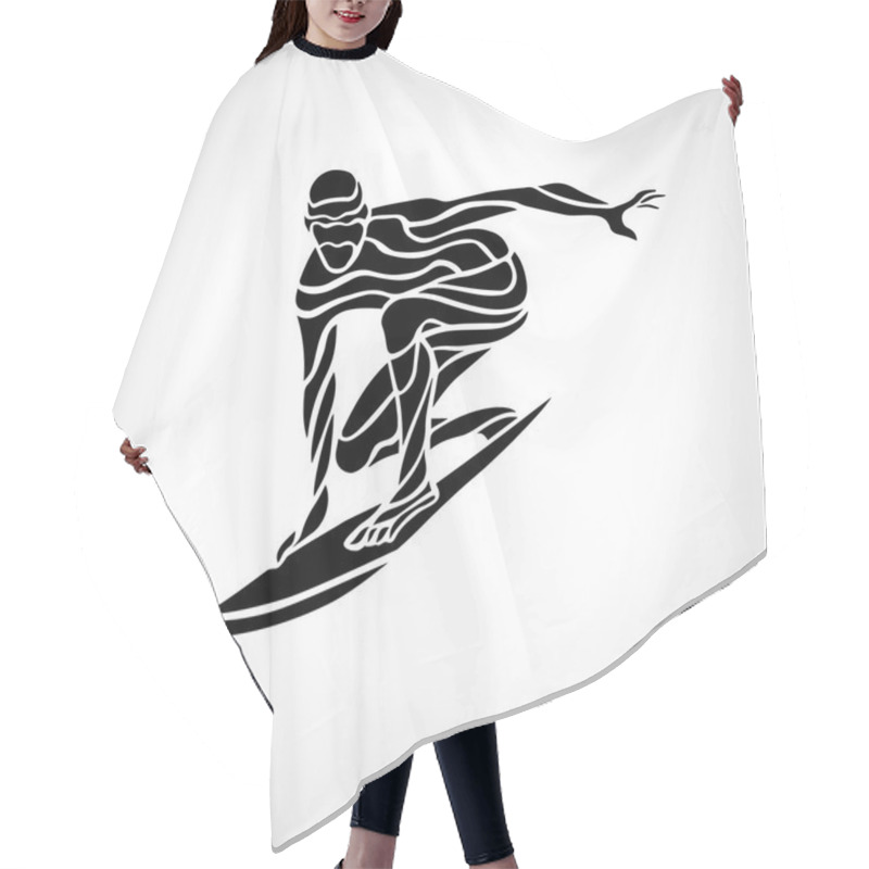 Personality  Creative Silhouette Of Surfer Hair Cutting Cape