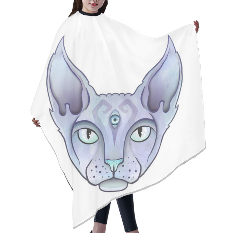 Personality  Abstract Mystical Sphinx Cat. Hair Cutting Cape