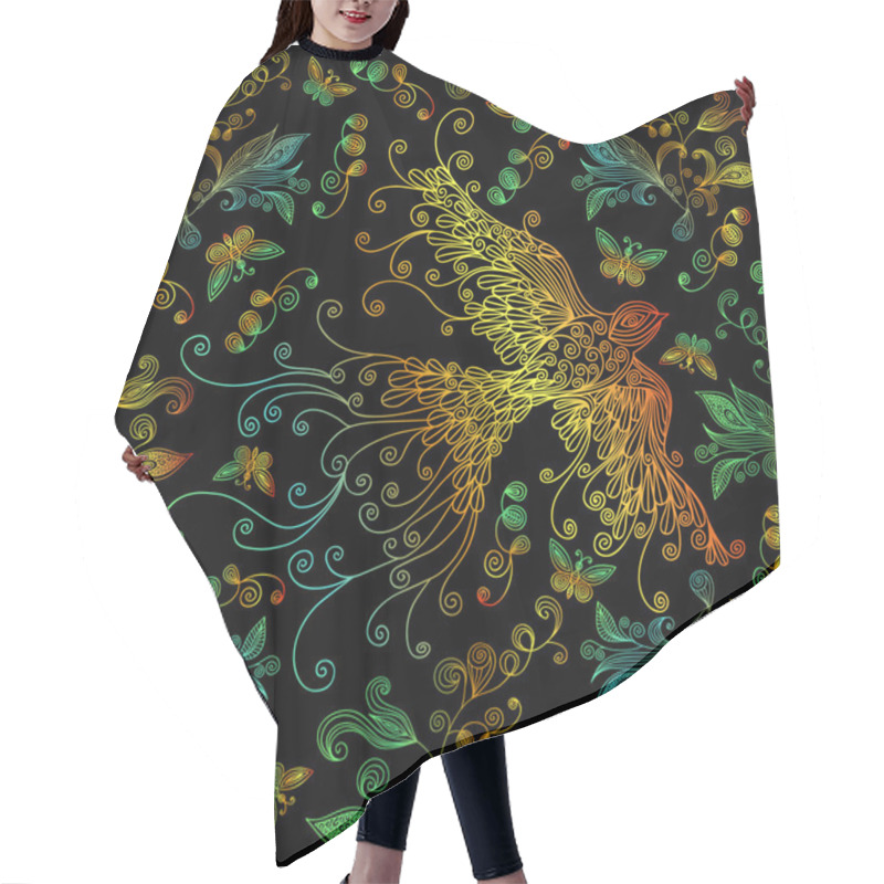 Personality  Seamless Doodle Pattern Hair Cutting Cape