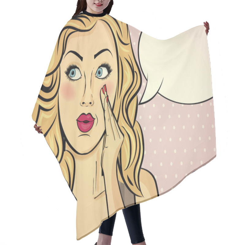 Personality  Blonde Retro Lady  With Bubble Message Hair Cutting Cape