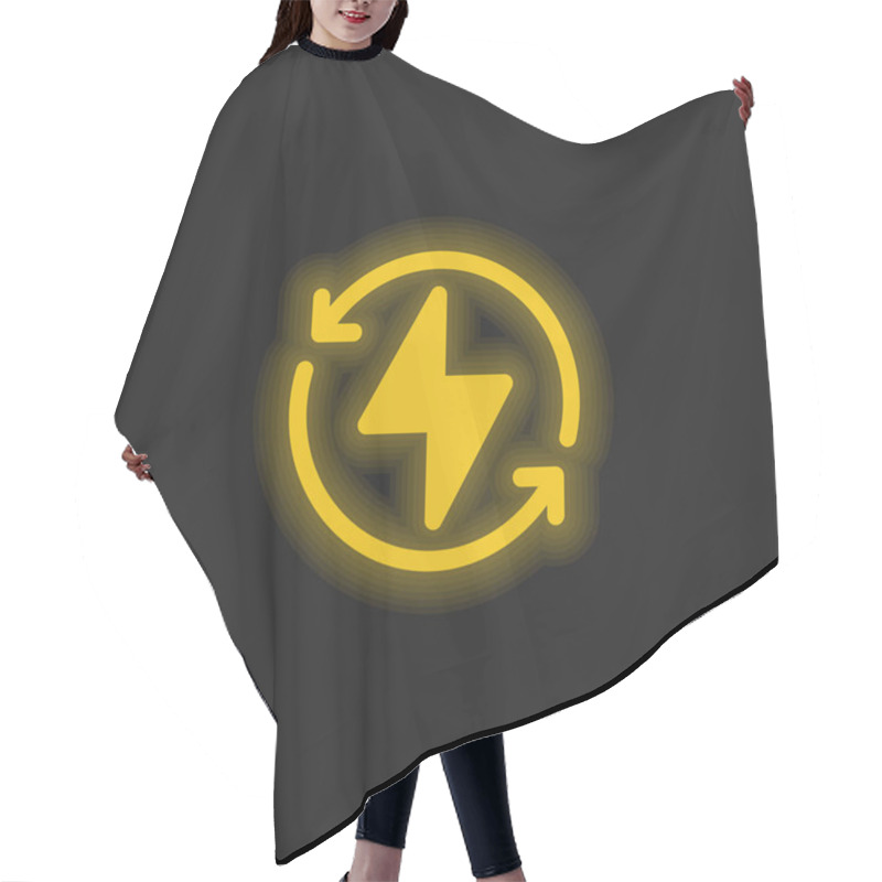 Personality  Bolt Yellow Glowing Neon Icon Hair Cutting Cape