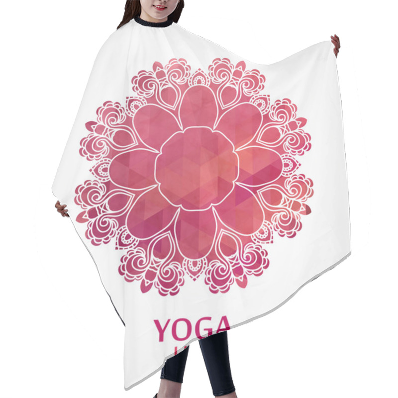 Personality  Red Mandala Flower Circle Design Hair Cutting Cape