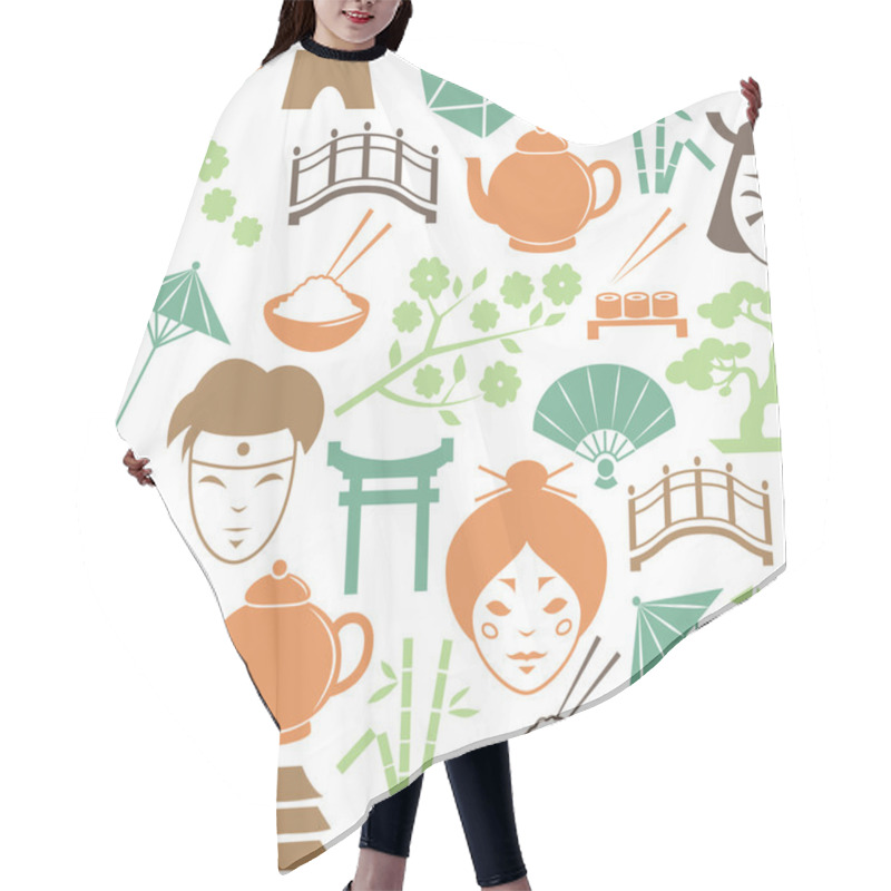 Personality  Seamless Japanese Pattern Background Hair Cutting Cape