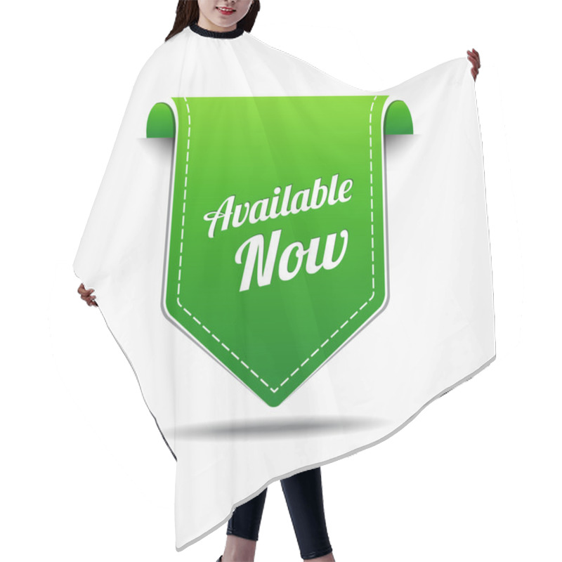 Personality  Available Now Green Label Icon Vector Design Hair Cutting Cape