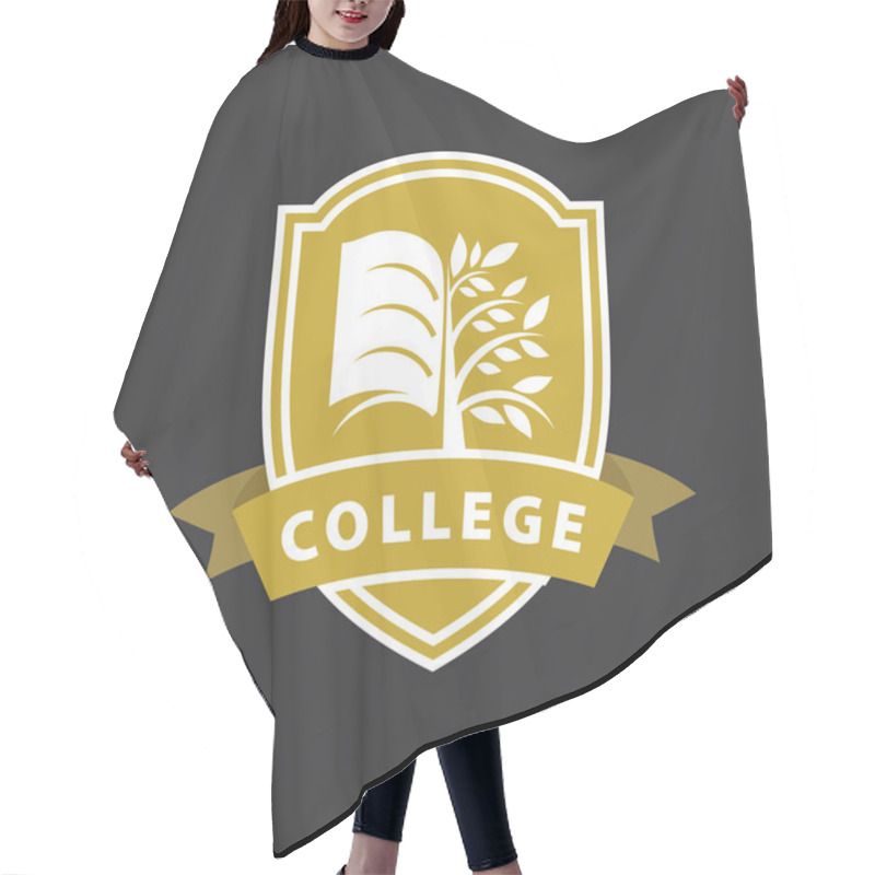 Personality  Vector Logo College Hair Cutting Cape