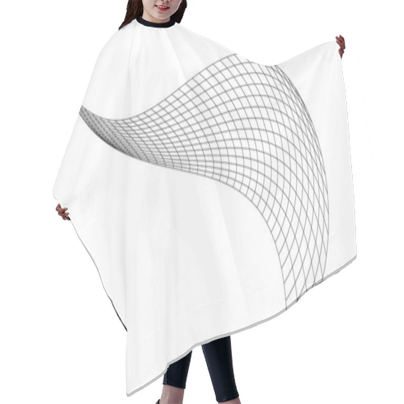 Personality  Net Flying Waving. Texture Wave Textile. Fabric Square Cells Of Sea Wind. Vector Illustration Rolling Hills. Flag Windy Stream Flow. Network Structure Surface Checkered Background Sport Lines Border. Hair Cutting Cape