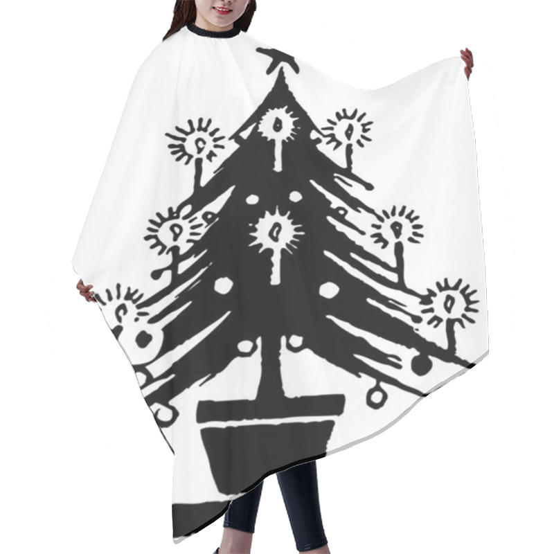 Personality  Christmas Tree Hair Cutting Cape