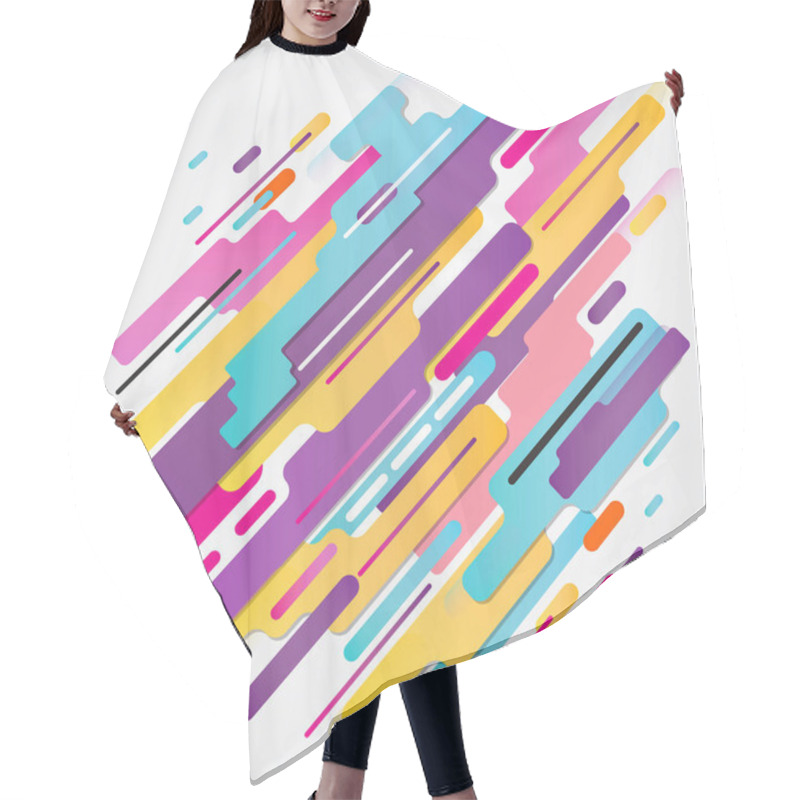 Personality  Abstraction Modern Style Composition Made Of Various Rounded Sha Hair Cutting Cape