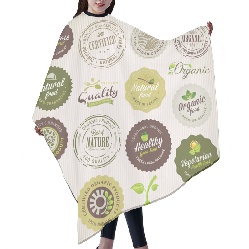 Personality  Organic Food Labels And Elements Hair Cutting Cape