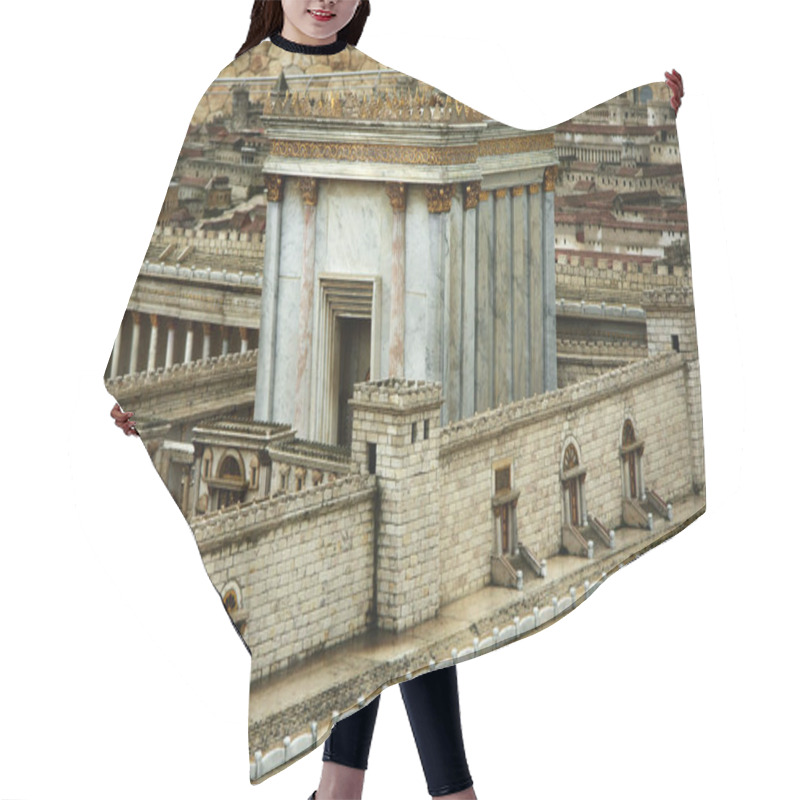 Personality  Model Of The Second Temple, Jerusalem, Israel. Hair Cutting Cape