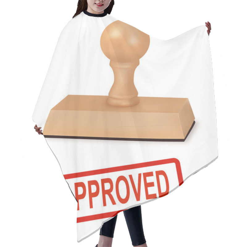 Personality  Rubber Stamp With The Word Approved Hair Cutting Cape