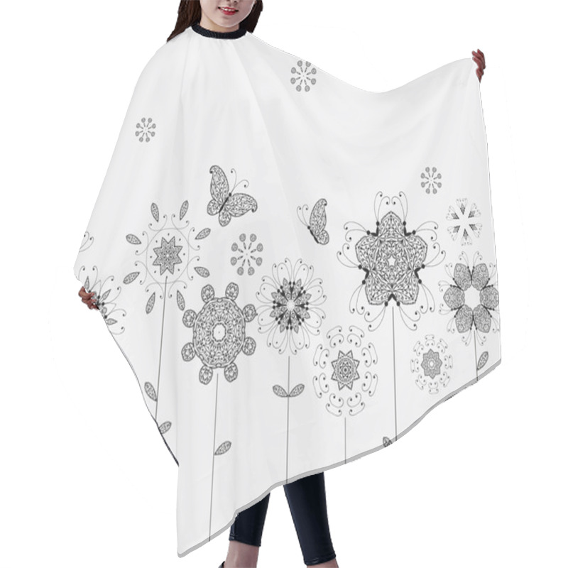 Personality  Spring Meadow, Flowers And Butterflies For Your Design Hair Cutting Cape