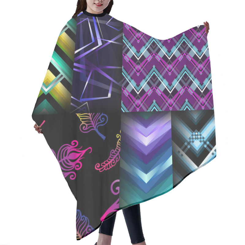 Personality  Set Of Bright Patterns Hair Cutting Cape