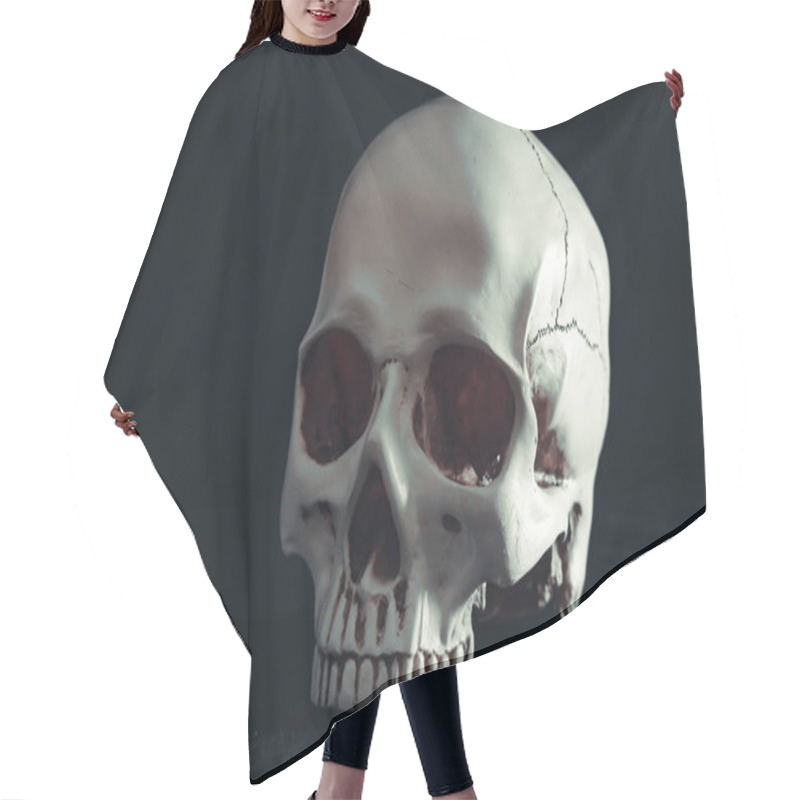 Personality  Skull In The Dark Hair Cutting Cape