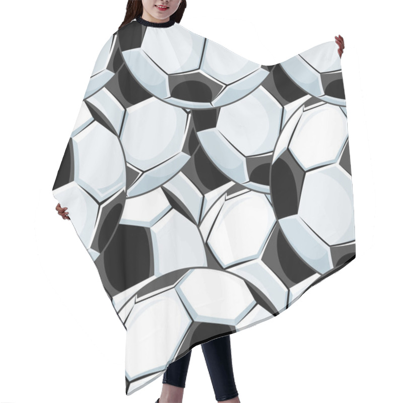 Personality  Background Pattern Of Overlapping Soccer Balls Hair Cutting Cape